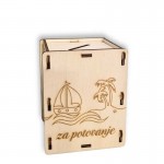 Leseni hranilnik za denar - za potovanje